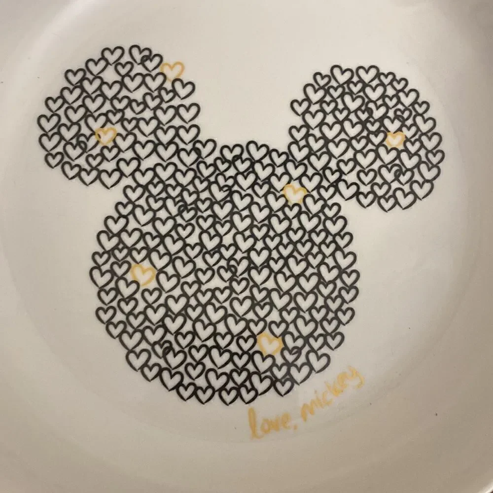 🖤🌟 Disney Mickey Mouse XO Hearts Love Ceramic Dinner Bowl Appetizer Pasta